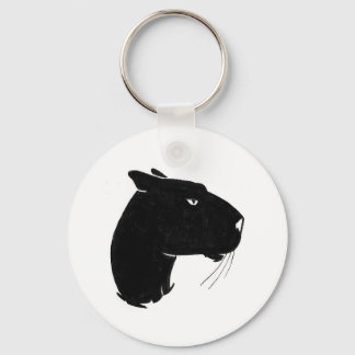 Panther head profile key ring