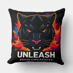 Panther Illustration Highlighting Creativity Cushion