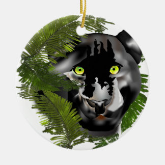 Panther in Foliage. Ceramic Tree Decoration