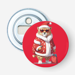 Panther In Santa Costume Adorable Funny Christmas  Bottle Opener