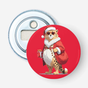 Panther In Santa Costume Adorable Funny Christmas  Bottle Opener