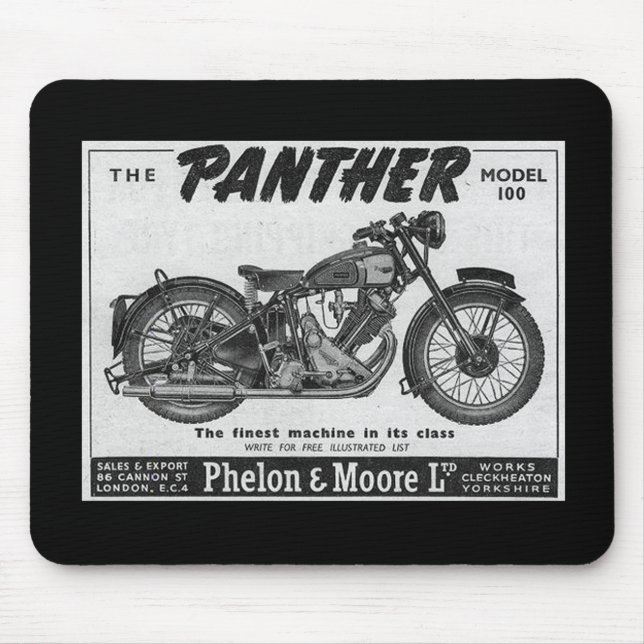 panther motorcycle advert mouse pad (Front)