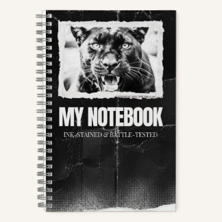 Panther Notebook with Grunge Design