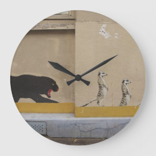 Panther on the Prowl Large Clock