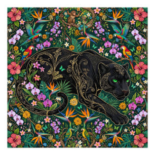 Panther on the Prowl Surreal Jungle Photo Print