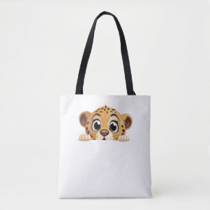 Panther Peeking Cute Adorable Funny Animal Cartoon Tote Bag