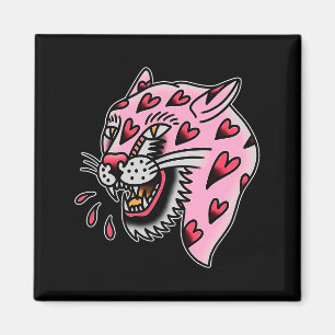 Panther Pink X Heart Love Traditional Flash Premiu Magnet