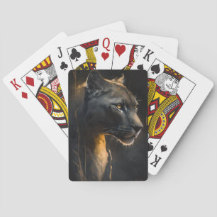 Panther Portrait Animal Nature Wildlife Painting Playing Cards