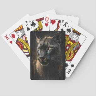 Panther Portrait Animal Nature Wildlife Painting Playing Cards