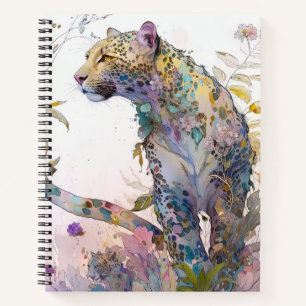 Panther Portrait Animal Painting Wildlife Forest Notebook