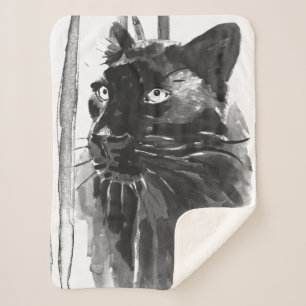 Panther Portrait Sherpa Blanket