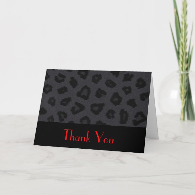 Panther Print Thank You Card (Front)