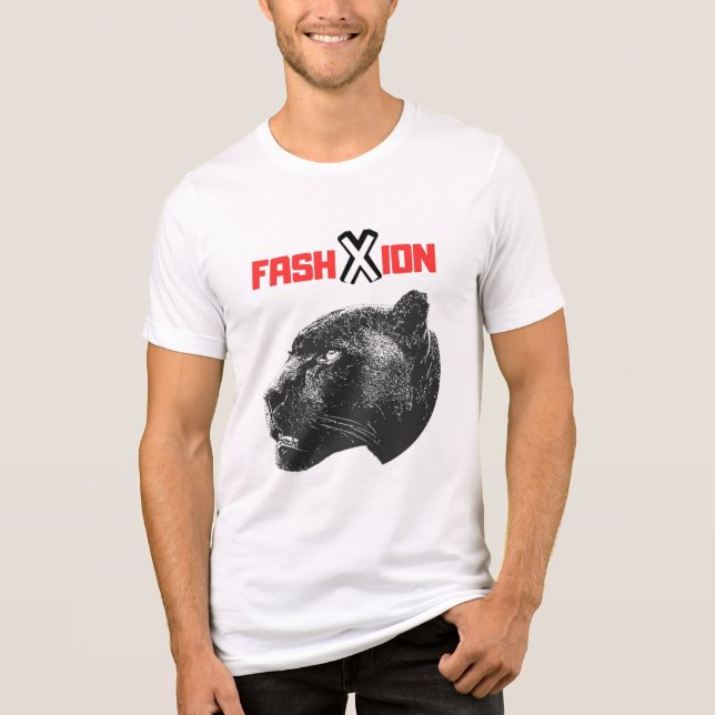 Panther Sketch Fashion Streetwear Graphic Tri-Blend Shirt (Front)