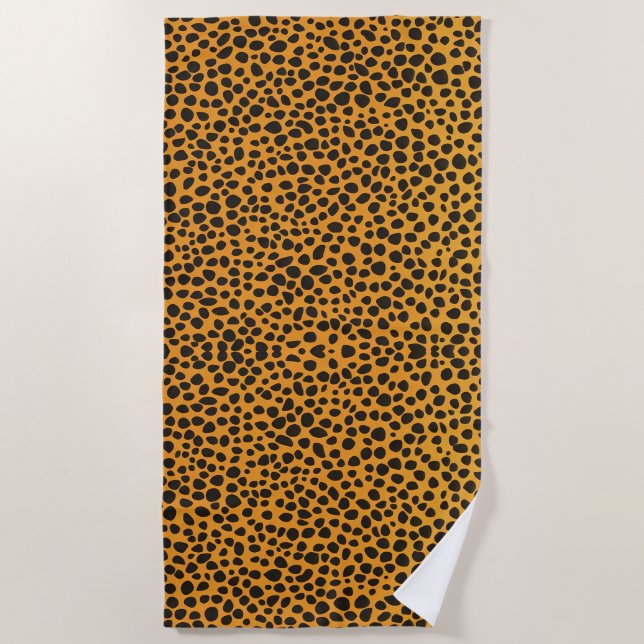 Panther Spots Animal Skin pattern Beach Towel (Front)