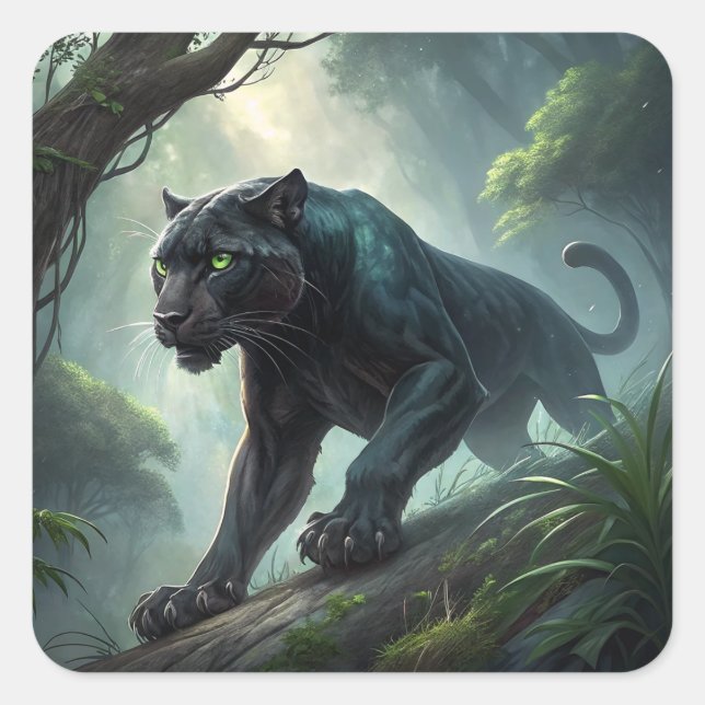 Panther Square Sticker (Front)