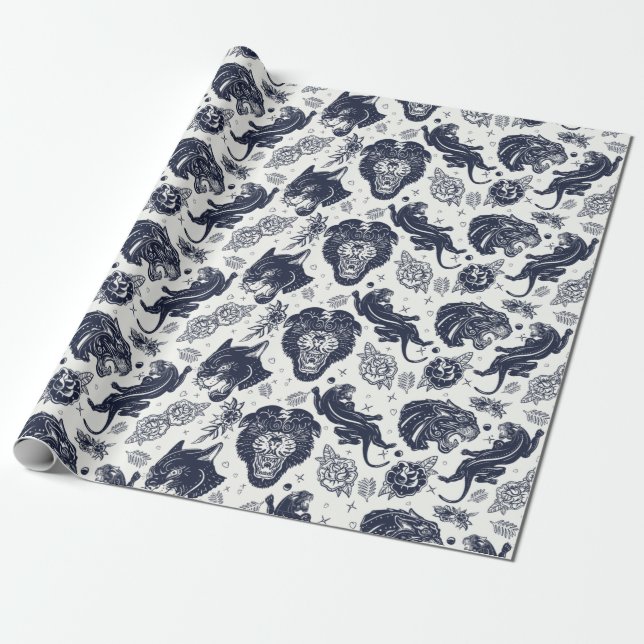 Panther Tattoo  Wrapping Paper (Unrolled)