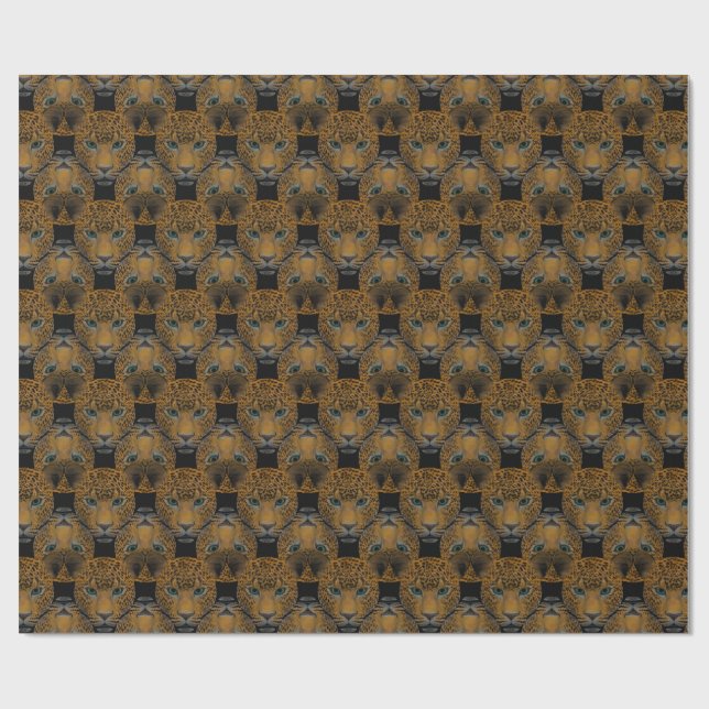 Panther Tiled Pattern Wrapping Paper (Flat)