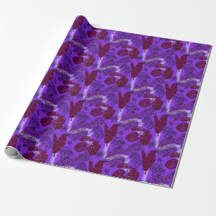 Panther Tropical Purple Rainbow  Wrapping Paper