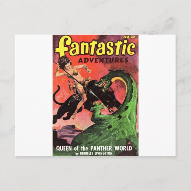 Panther vs Dinosaur Postcard (Front)