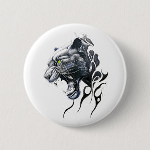 Panther Wild Animal Nature Illustration Art Tattoo 6 Cm Round Badge