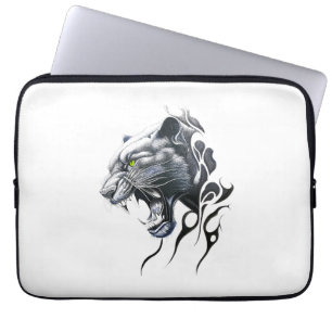 Panther Wild Animal Nature Illustration Art Tattoo Laptop Sleeve
