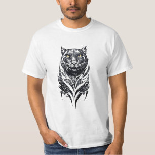 Panther Wild Animal Nature Illustration Art Tattoo T-Shirt