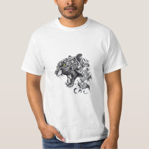 Panther Wild Animal Nature Illustration Art Tattoo T-Shirt
