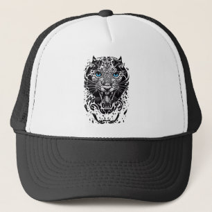 Panther Wild Animal Nature Illustration Art Tattoo Trucker Hat