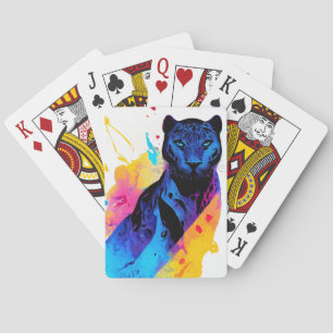 Panther Wild Nature Animal Color Art Painting Playing Cards