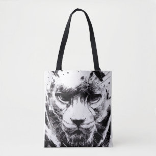 Panther Wild Nature Free Spirit Art Brush Painting Tote Bag