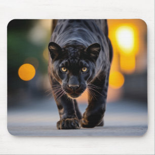 Panther Wildlife Animal On Street Mouse Pad
