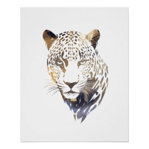 Panther Wildlife Nature Illustration Silhouette Poster