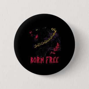 Panther With Chain Black History Month African Ame 6 Cm Round Badge