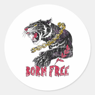 Panther With Chain Black History Month African Ame Classic Round Sticker