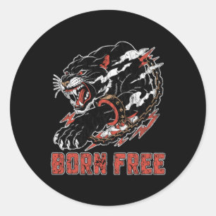 Panther With Chain Black History Month African Ame Classic Round Sticker