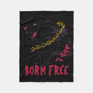 Panther With Chain Black History Month African Ame Fleece Blanket