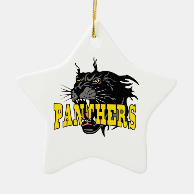 PANTHERS MASCOT CERAMIC TREE DECORATION (Front)