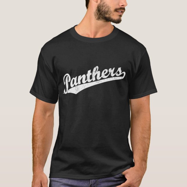 Panthers script logo in White T-Shirt (Front)