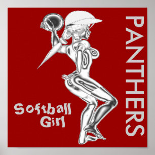 Panthers Softball Girl Poster