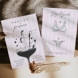 Panties and Prosecco Bachelorette Bridal Shower Invitation
