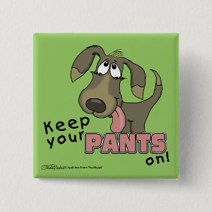 Panting Dog-Keep Pants On 15 Cm Square Badge
