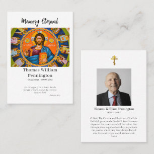Pantocrator Christ Photo Memorial Prayer Card