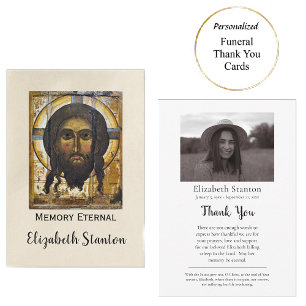 Pantocrator Lord of All Orthodox Christian Funeral Thank You Card