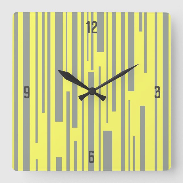 Pantone Color Ultimate Gray and Illuminating Square Wall Clock (Front)