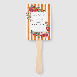 Pantone "Orange Tiger" Wedding  Hand Fan