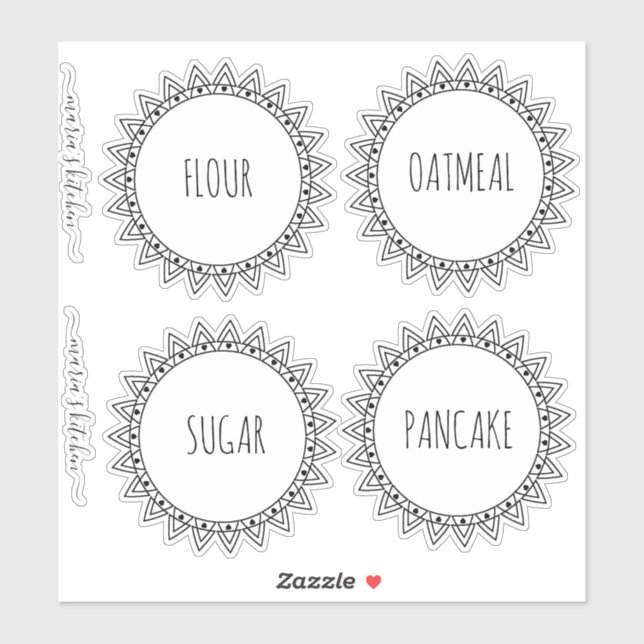 Pantry Organisation Clean Border Heart Sticker (Sheet)