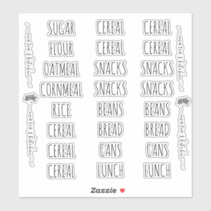 Pantry Organisation Clean Lettering  Sticker
