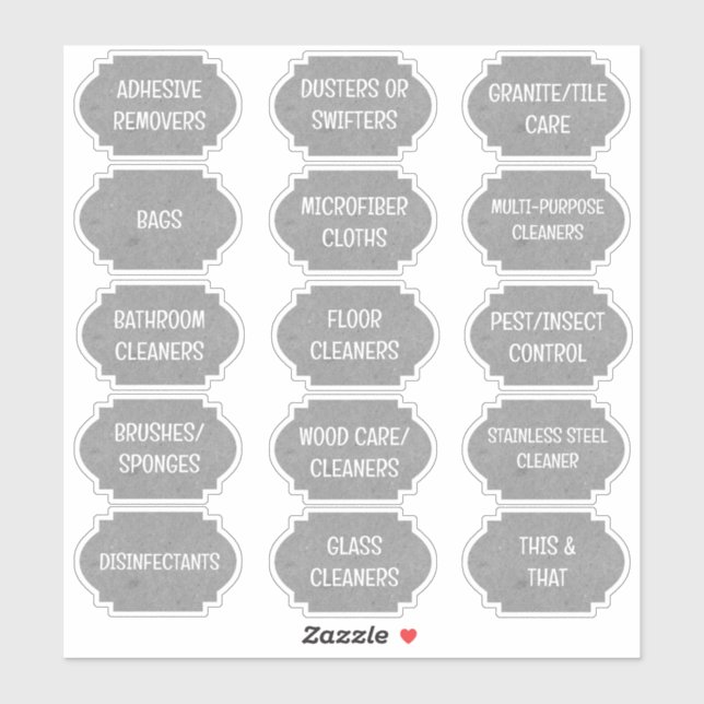 Pantry Room Vinyl Stickers (Sheet)