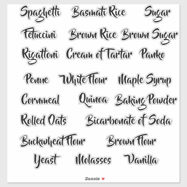 Pantry Storage Canister Labels (Sheet)