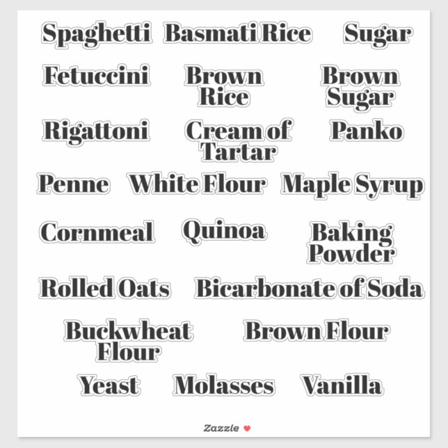 Pantry Storage Canister Labels (Sheet)